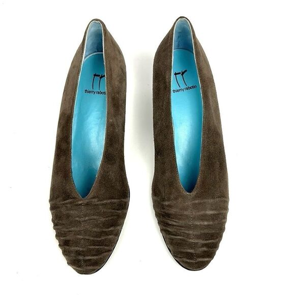 THIERRY RABOTIN Taupe Suede Ruched Front Pumps EUR 37 US 6,5 - Picture 8 of 16